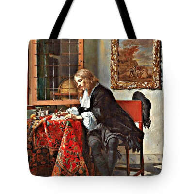 The Man Writing A Letter Tote Bag for Sale by MJ Arts Collection