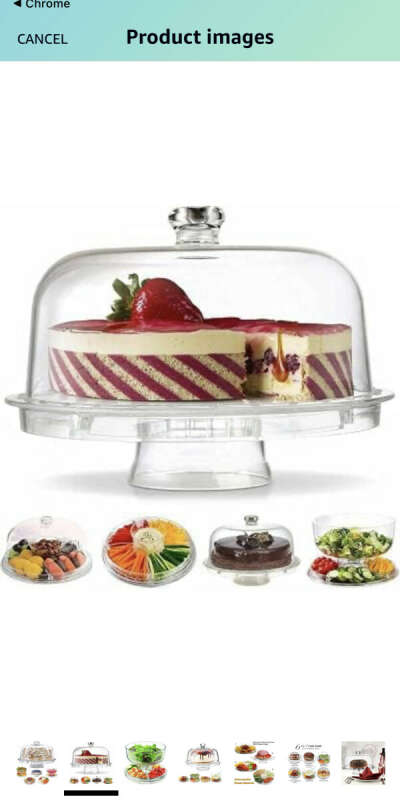 Khads Cake Stand with lid, 6 in 1 Plastic Cake Stands with Dome Lid Multi-Functional Salad Bowl 31CM Chip Dip Server with Lids Glass Cake Dome Glass Cake Storage https://amzn.eu/d/cfCw21E