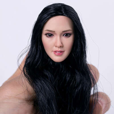 1/6 Scale Female Head Sculpt Brown/Black Hair Similiar to Angelababy for PH Jiaodoll Action Figure