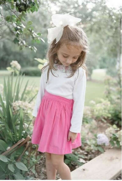 Felicite Pink cord skirt by Marco & Lizzy