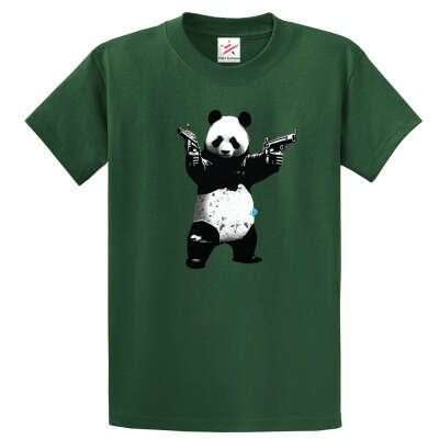 Get Action Panda Holding Guns Unisex Kids and Adults T-Shirts In London