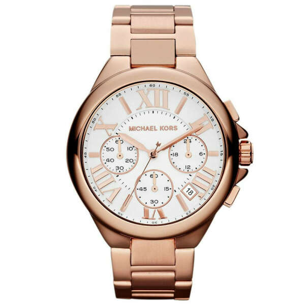Michael Kors Mid-Size Rose Golden Stainless Steel Camille Chronograph Watch