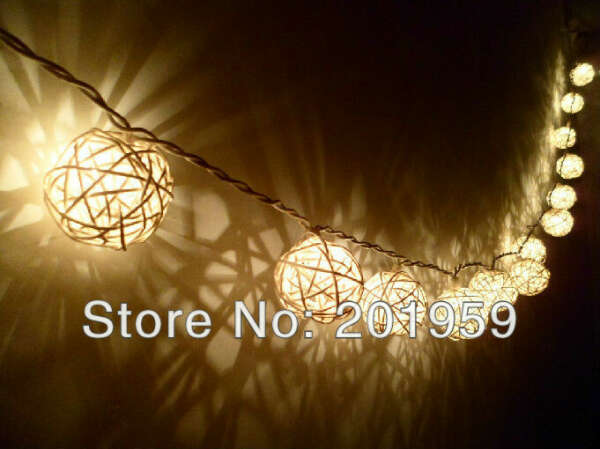 20pcs Ivory White Handmade Rattan Balls String Lights Fairy Party Patio Decor Party-in Event & Party Supplies from Home & Garden on Aliexpress.com