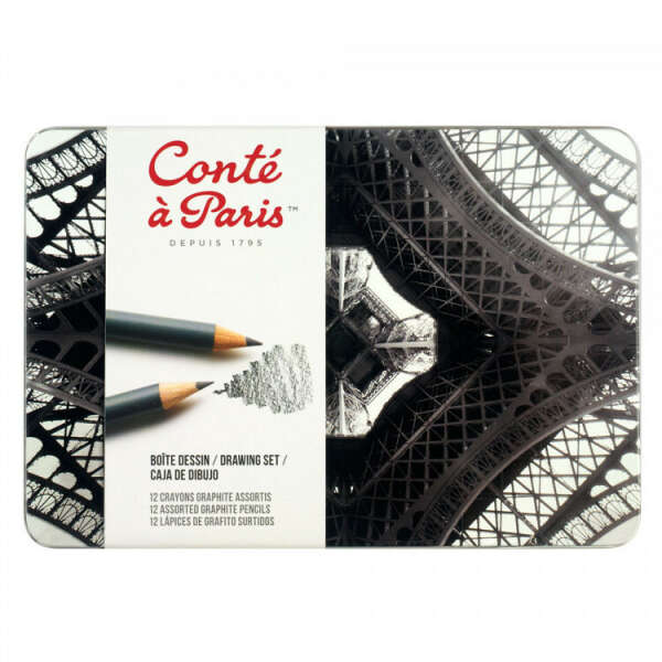 CONTE : GRAPHITE PENCIL : DRAWING SET OF 12