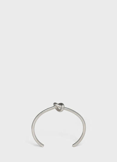 KNOT EXTRA-THIN BRACELET IN BRASS WITH RHODIUM FINISH