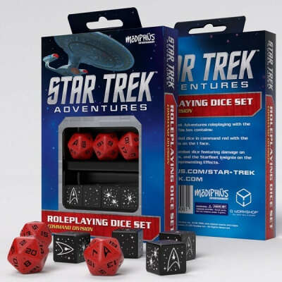 Набор из 7 кубиков "Стар Трэк Эдвенчурз"/ "Star Trek Adventures", цвет красно-чёрный