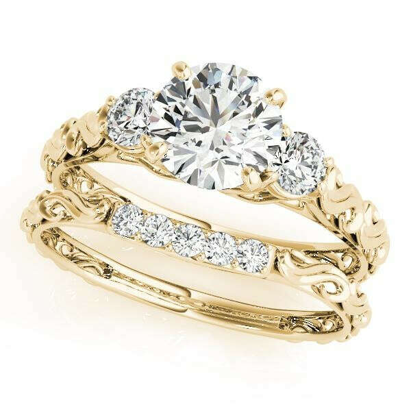 Split Shank Diamond Ring Yellow Gold 18K