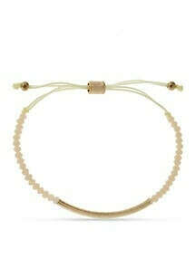 Gold-Tone Glass Bead Bolo Bracelet