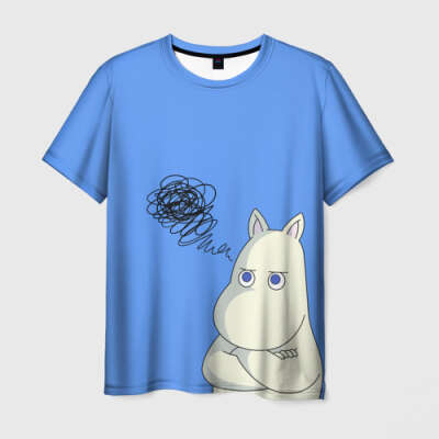 Мужская футболка 3D «Персонаж Муми-тролль»