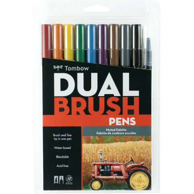 Tombow Dual Brush Pen Set, Muted Colors