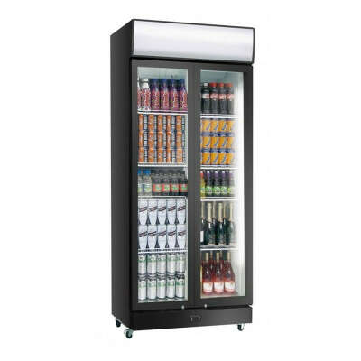 Display koelkast |  zwart/wit | met slot | klapdeuren | 800ltr | Gastro-Cool