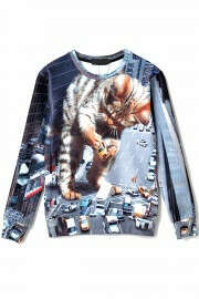 Huge Cat-Print Sweatshirts - OASAP.com