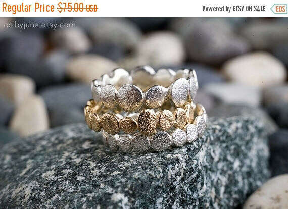 20% Off Mothers Day Sale Sterling Silver Small Pebble Ring | Stacking Ring | Nature Inspired Ring