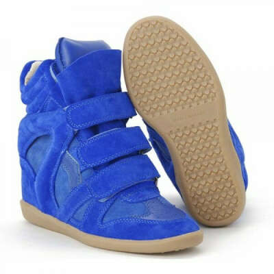 Isabel Marant leather and suede wedge sneakers