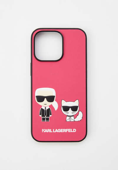 Чехол для iPhone Karl Lagerfeld 13 Pro, PU Karl & Choupette Fushia, цвет: розовый, MP002XU04M8C — купить в интернет-магазине Lamoda