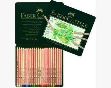 Faber Castell. Карандаши профессиональные пастельные "РITT", 24 цвета в металической упаковке