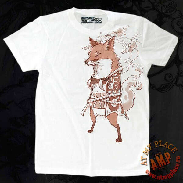 Белая футболка Fox