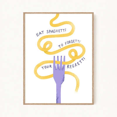 Постер для кухни "Eat Spaghetti