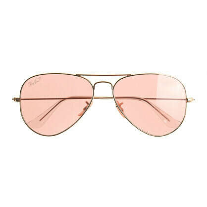 Ray-Ban® original aviator sunglasses with polarized pink lenses