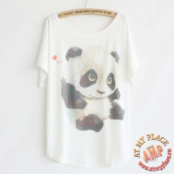 Белая футболка "Панда"