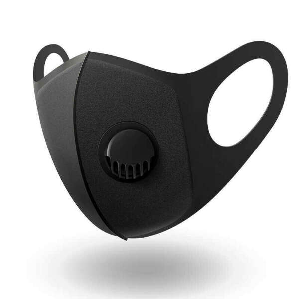 многоразовая черная маска-респиратор с клапаном