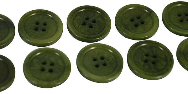 Set of 10 Premium Polished Olive Green Corozo Buttons 25mm 1 Inch for Pea Coats, Overcoats, Winter Coats