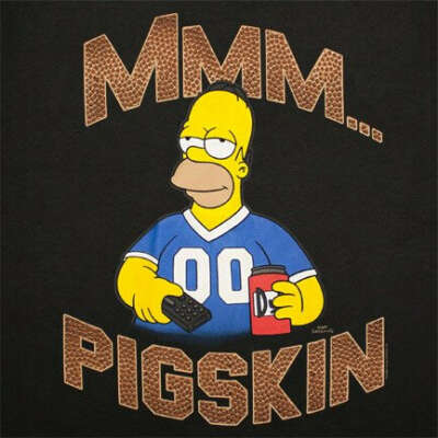 The Simpsons Homer Mmm Pigskin Football t-shirt