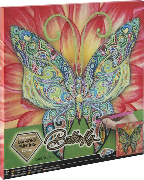 Алмазна картина на полотні Grafix Метелик 30х30 см