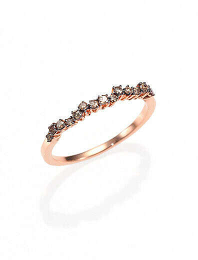 Suzanne Kalan KALAN by Champagne Diamond & 14K Rose Gold Wavy Cluster Ring - ShopStyle Women&#039;s Fashion