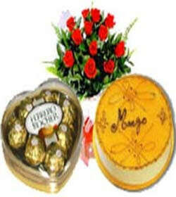 Cake,ferrero with red roses | Christmas Gift Hampers and Baskets Available at Best Price