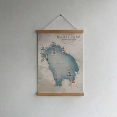 Постер "Карта маяков Ладожского озера"