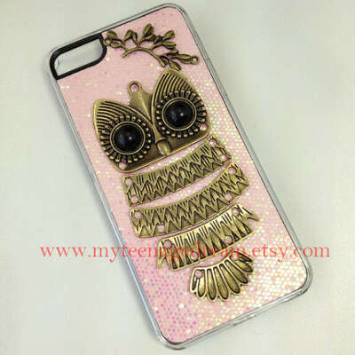 iphone 5 - owl case pink