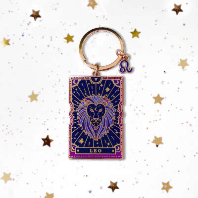 Leo Zodiac Enamel Keyring