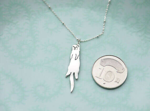 Silver Ferret Necklace / Charm