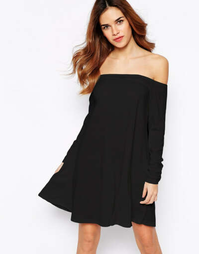 Glamorous Off Shoulder Jersey Swing Dress