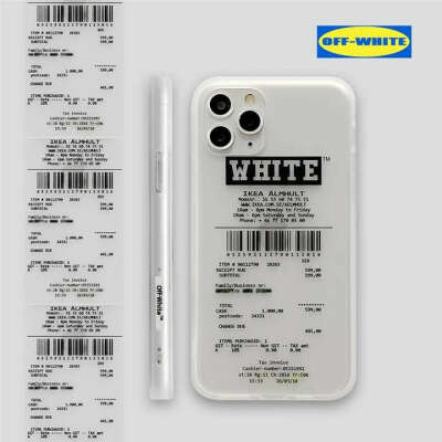 OFF WHITE コラボ IKEA オフホワイト ブランド 半透明 つや消し iPhone12 アイホン12 pro 携帯カバー 英字プリント かっこいい シンプル