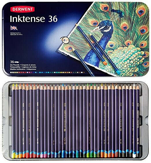 Derwent 2301842 Inktense Tuschestifte 36 Stück in Metallbox: Amazon.de: Bürobedarf & Schreibwaren