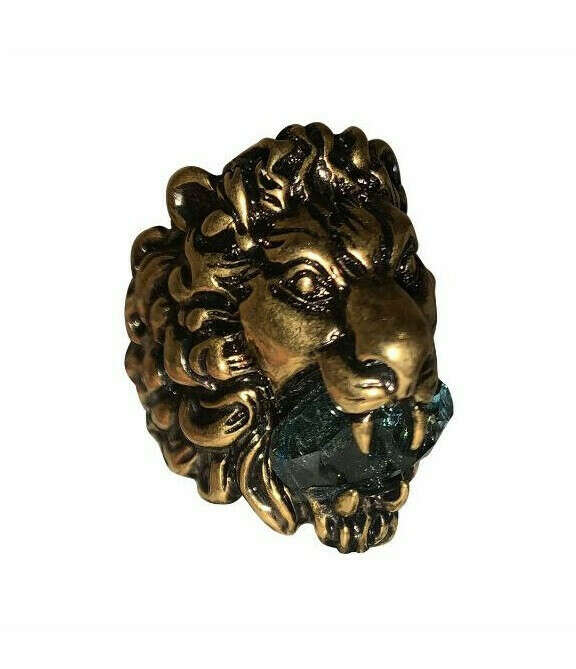кольцо с головой льва gucci
