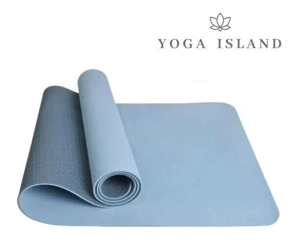 Коврик для йоги и фитнеса/голубой /Yoga Island