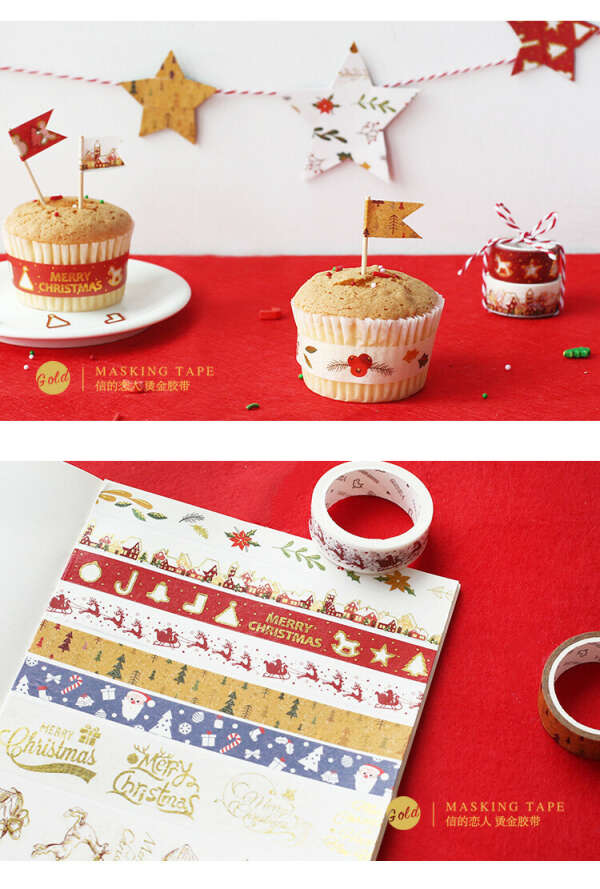 yellow christmas trees masking tape;