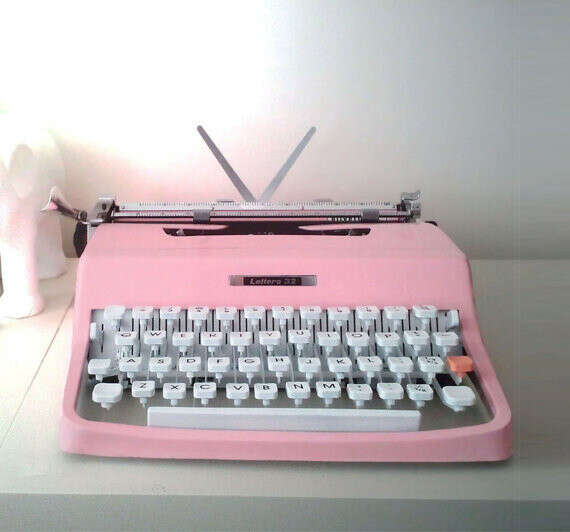 Vintage Pink Olivetti Typewriter - Reconditioned Custom Painted Typewriter