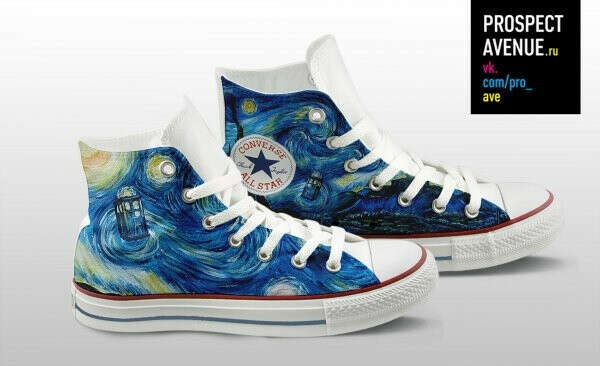 Кеды Converse Doctor Who «Летящая ТАРДИС Ван Гога»