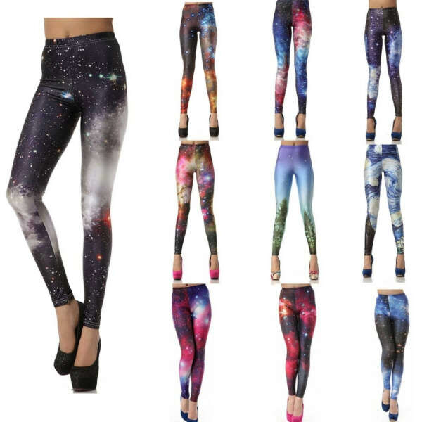 Black milk Women leggins 3D  Digital Van Gogh Starry Night Galaxy Print Leggings for Women  2015 New Drop Shipping KDK1019 купить на AliExpress