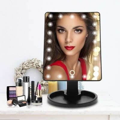 Professional LED Touch Screen Makeup Mirror Luxury Mirror With 16/22 LED Lights 180 Degree Adjustable Table Make Up Mirror