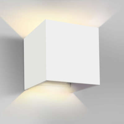 OUTLET GHB 7W LED Apliques de Pared Lamparas de Pared impermeable PI65 con Luz Blanco Cálido Universal para Decoración de Casa Jardín de Lluminación de Exterior y Lluminación de Interior