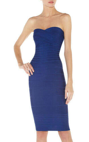 Nazik Signature Strapless Bandage Dress Herve Leger