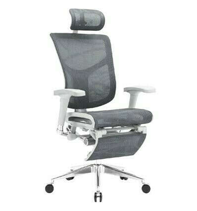 Кресло для руководителя Expert Star с подножкой, серый каркас, сетка серая