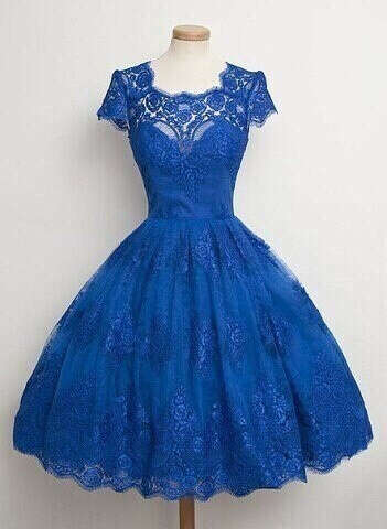 Синее винтажное платье