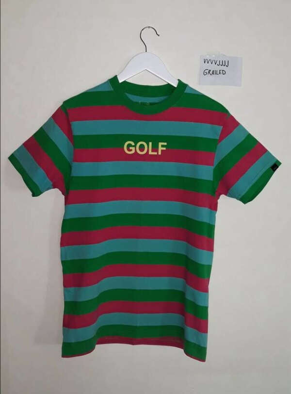 Golf Wang GOLF Striped t-shirt pink/green/blue SS2014