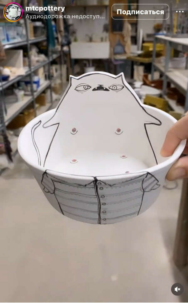 Кружка или тарелка со странным котом